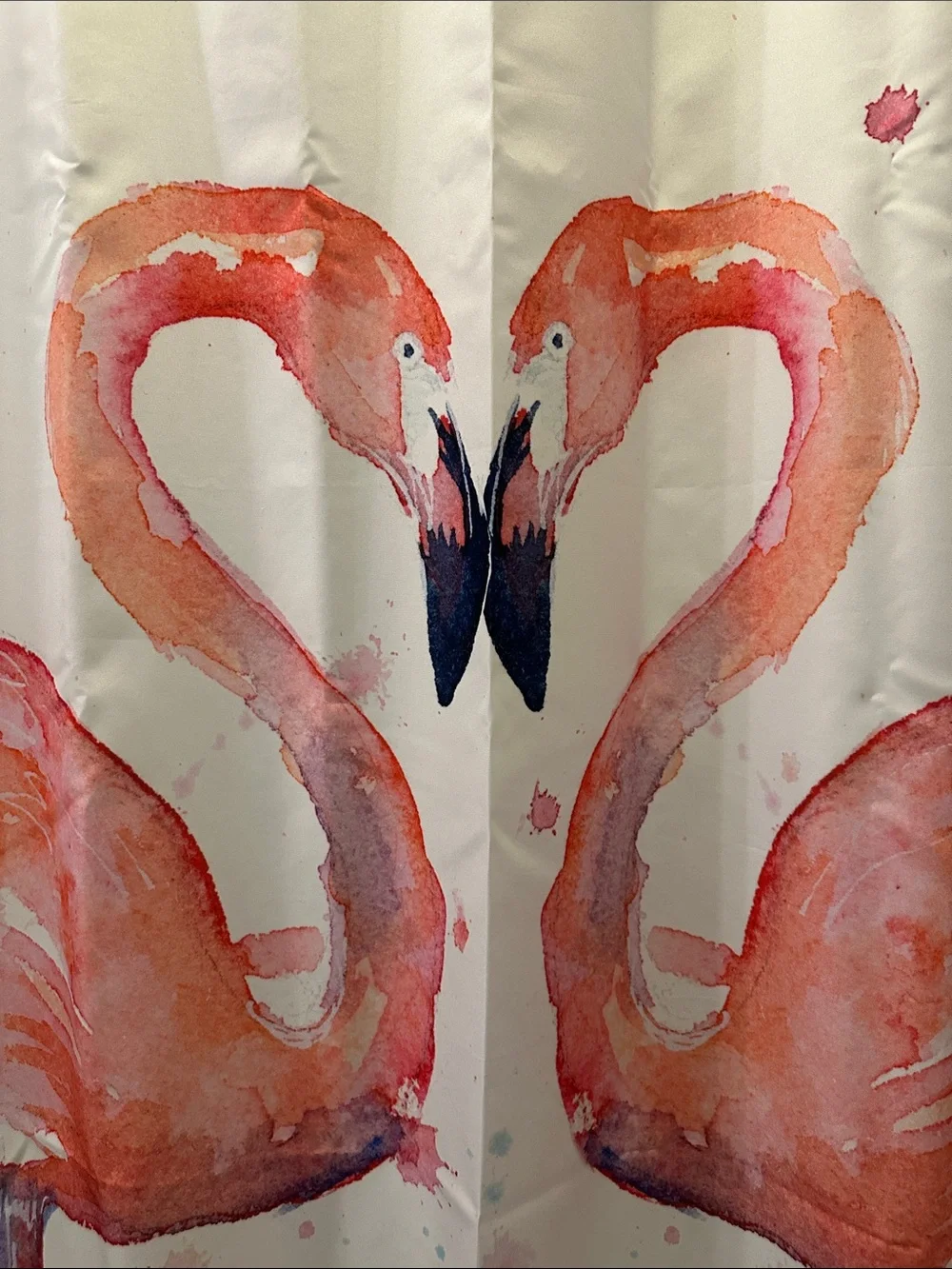 Society 6 Watercolor Flamingo Pair 🩷 Shower Curtain